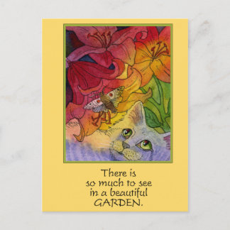 Nyfiken Garden Cat Vykort