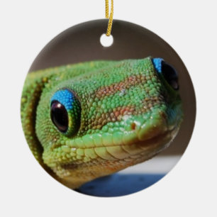 Nyfiken Gecko Julgransprydnad Keramik