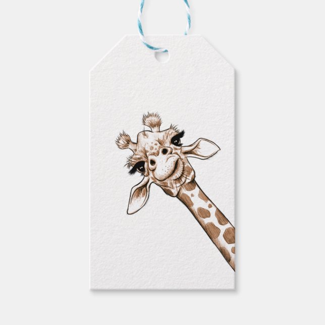 Nyfiken Giraffe Art Presentetikett (Framsidan)