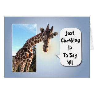 Nyfiken Giraffe checkar in för att säga hej Hälsningskort
