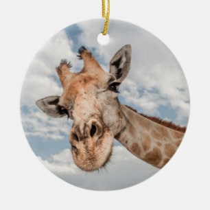 Nyfiken Giraffe Julgransprydnad Keramik