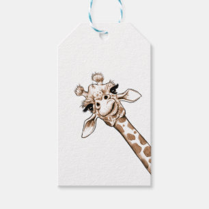 Nyfiken giraffkonst presentetikett