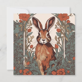 Nyfiken Hare William Morris Inspired Blommigt