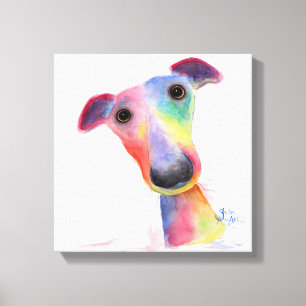 Nyfiken hund "härva" Whippet/vinthundkanvastryck Canvastryck