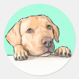 Nyfiken Hund Runt Klistermärke