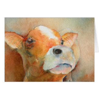Nyfiken kalv hälsningskort