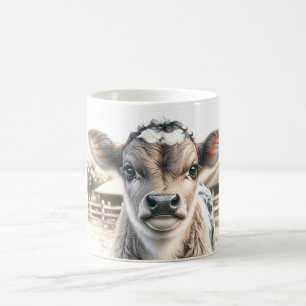 Nyfiken kalv kaffemugg