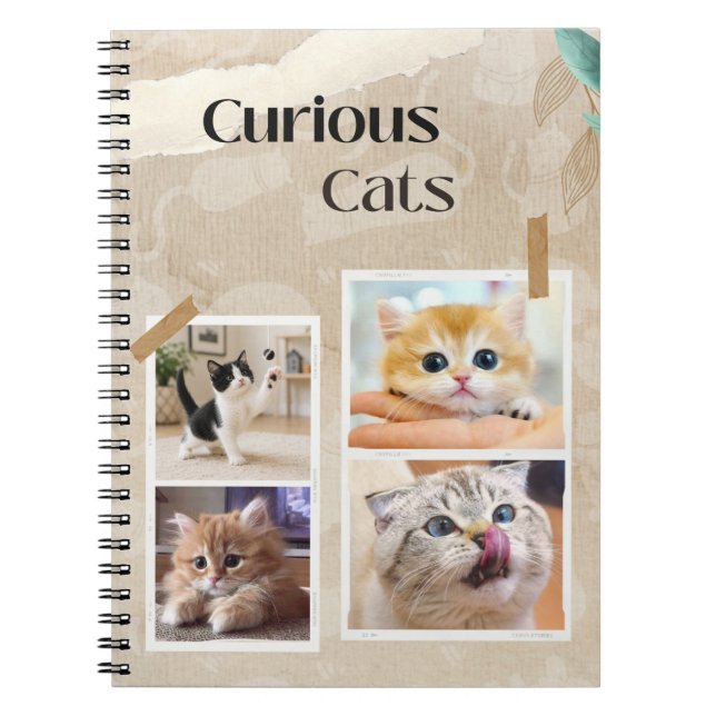 Nyfiken Katt Collage Anteckningsbok (Framsidan)