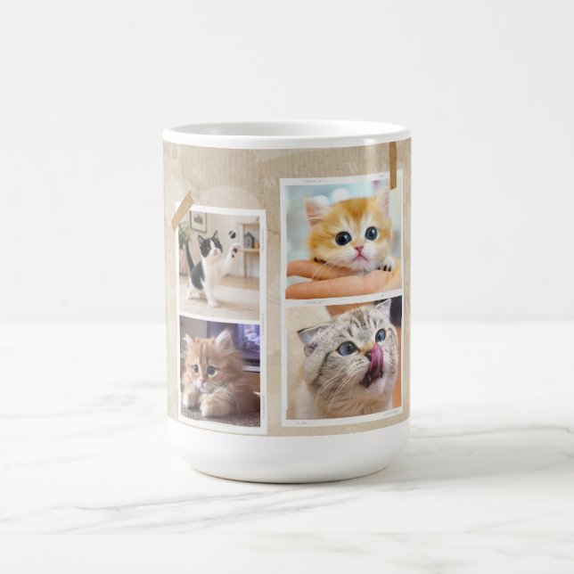 Nyfiken Katt Collage Kaffemugg (Center)