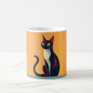 Nyfiken katt kaffemugg