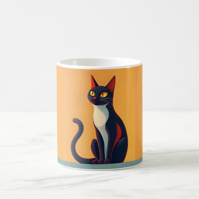 Nyfiken katt kaffemugg (Center)