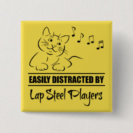 Nyfiken katt lätt uppdelad av Lap Steel Players Knapp
