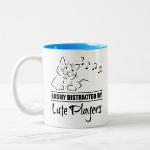 Nyfiken katt lätt uppdelad av Lute Players Två-Tonad Mugg