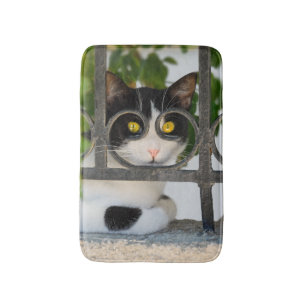Nyfiken Katt med glasögon Ram Funny mjuk Badrumsmatta