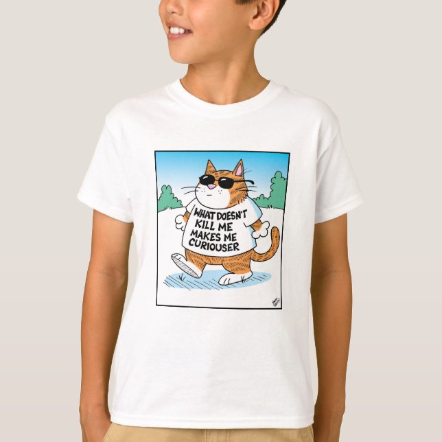 Nyfiken katt t shirt (Framsida)