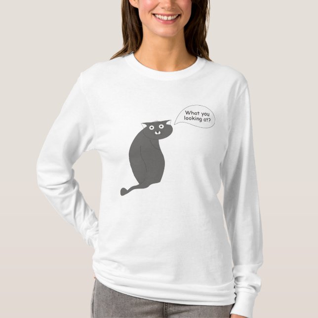 nyfiken katt t shirt (Framsida)
