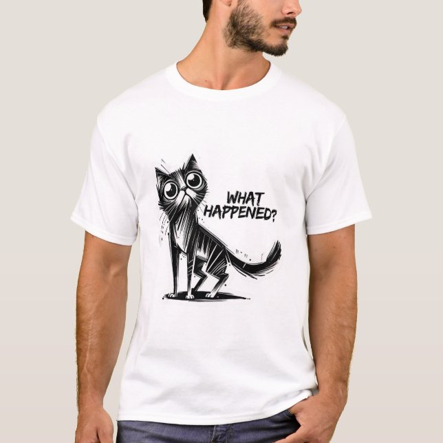 Nyfiken katt: vad som hände t shirt (Framsida)