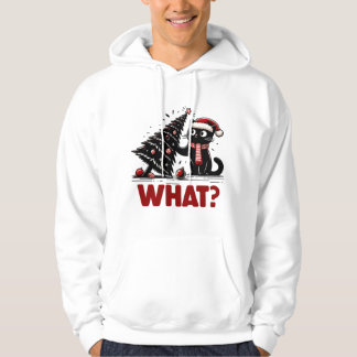Nyfiken katt vid jul hoodie