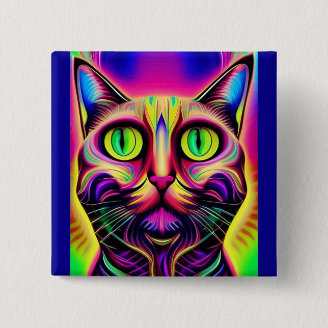 nyfiken kattknapp knapp (Framsida)