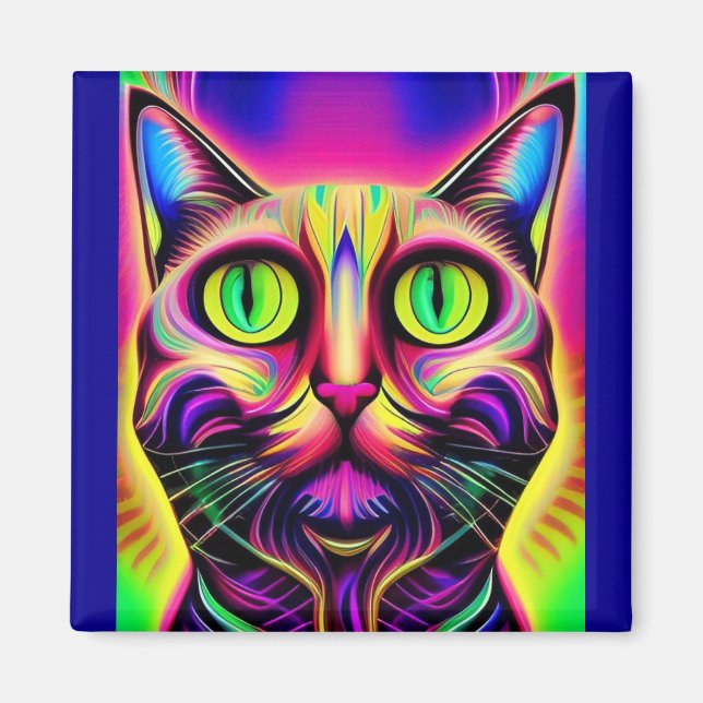 nyfiken kattmagnet magnet (Framsidan)