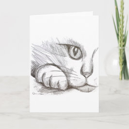 Nyfiken kattpennritning Grattiskort Kort