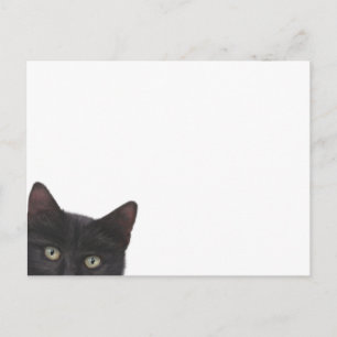 Nyfiken Kattunge digital målning Vykort