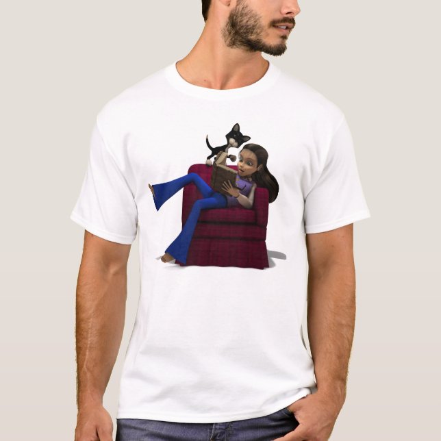 Nyfiken kattunge tee shirt (Framsida)