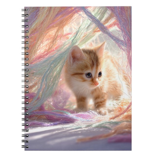 Nyfiken Kitten Pastel-anteckningsbok Anteckningsbok (Framsidan)