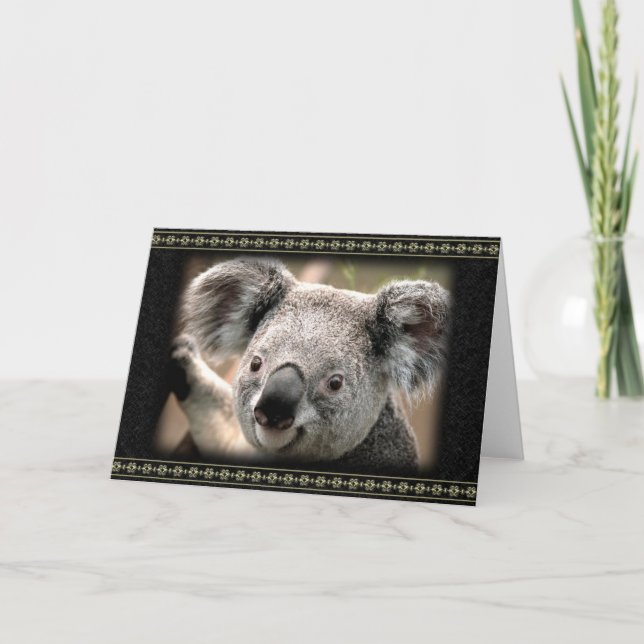 Nyfiken Koala Välkomstkort Kort (Framsida)