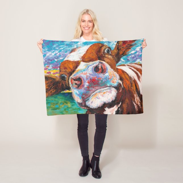 Nyfiken kofilt fleecefilt (På plats)