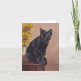Nyfiken konst för kattsvartkattunge noterar kortet kort