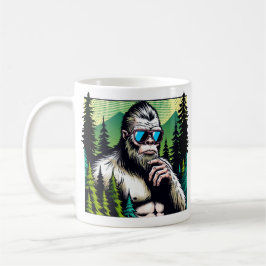 Nyfiken kvadrat med solglasögon kaffemugg