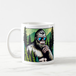 Nyfiken kvadrat med solglasögon kaffemugg