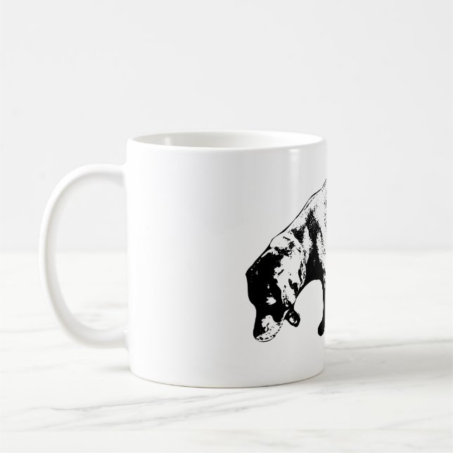 Nyfiken Labrador Sniffing Bläck Art Mugg (Vänster)