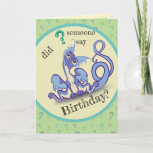 Nyfiken lil Dragon Birthday Kort