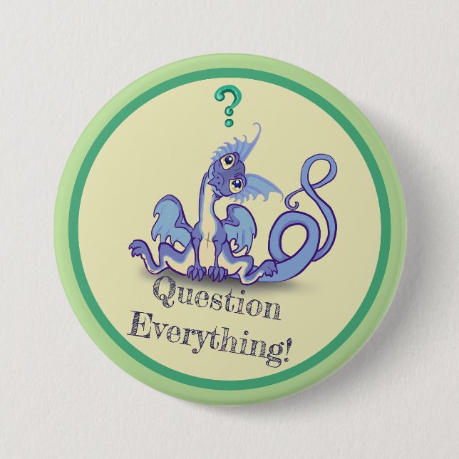 Nyfiken lil Dragon~ ifrågasätter allt! Knapp (Framsida)