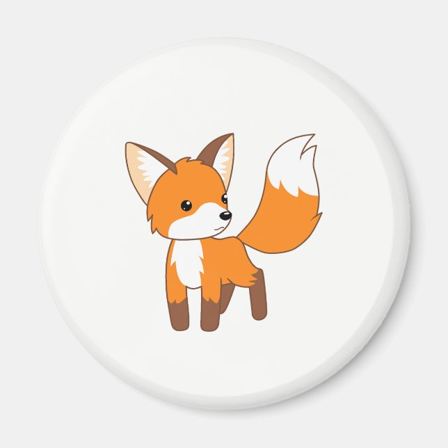Nyfiken Little Fox Magnet (Framsidan)