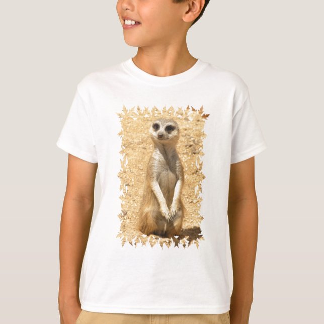 Nyfiken Meerkat barnT-tröja Tee Shirt (Framsida)