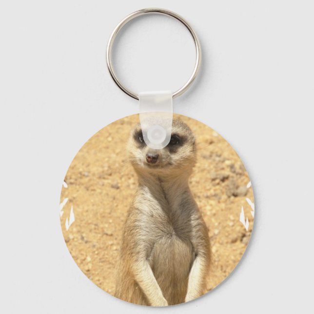 Nyfiken Meerkat Keychain Nyckelring (Framsida)
