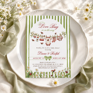 Nyfiken Nyckelpiga Baby Shower Inbjudningar