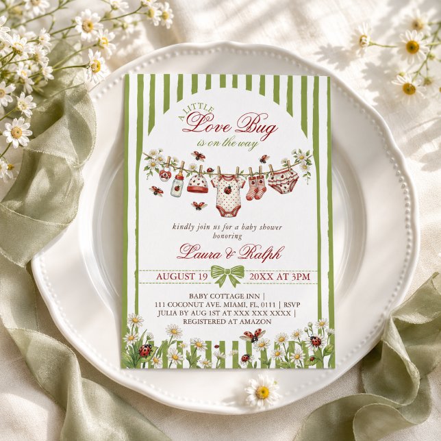 Nyfiken Nyckelpiga Baby Shower Inbjudningar (Skapare uppladdad)