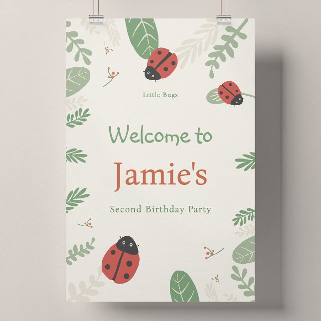 Nyfiken Nyckelpiga Barnkalas Extra Stor Välkomstaf Poster (Ladybird Meadow - Large Welcome Poster (24 x 36"))
