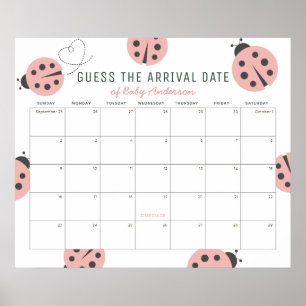 Nyfiken Nyckelpiga Gissa Förfallodatum Kalender Poster