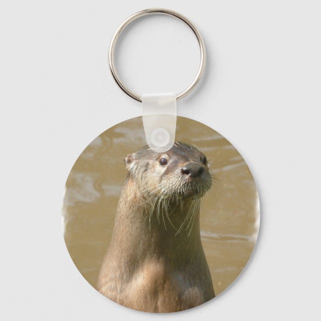 Nyfiken Otter Keychain Nyckelring (Framsida)