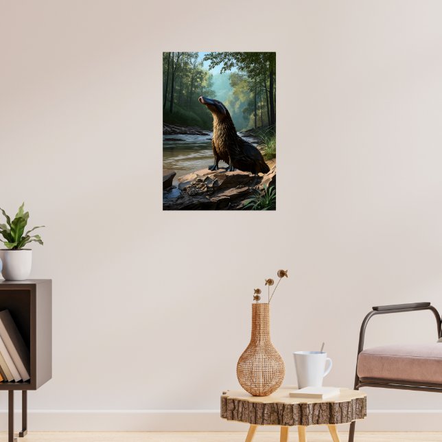 Nyfiken Platypus av Riverbank Poster (Vardagsrum 3)