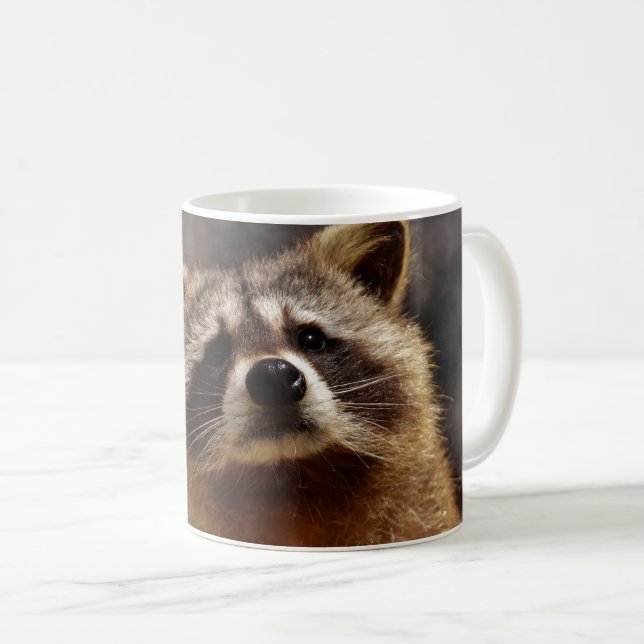 Nyfiken Raccoon Kaffemugg (Framsida höger)