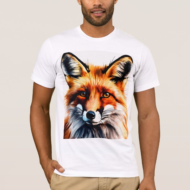 Nyfiken Red Fox Peeking T-Shirt (Framsida)