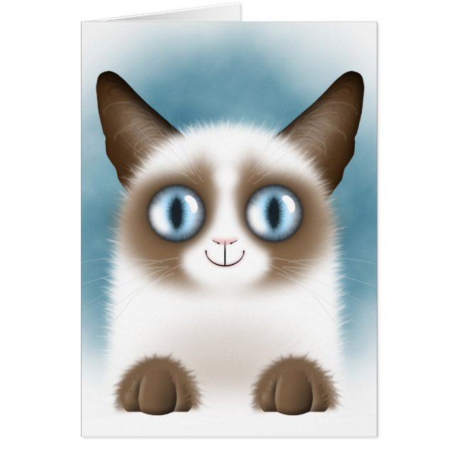 Nyfiken Siamese Kitten Hälsningskort (Framsidan)