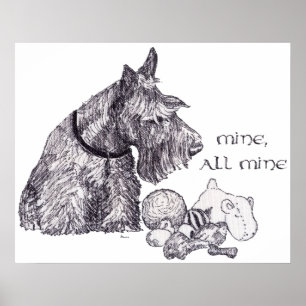 Nyfiken skotsk terrier Min, all Min Poster