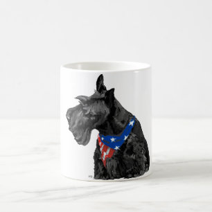 Nyfiken skotsk terrier patriotisk kaffemugg